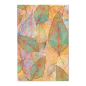 Area Rugs / Mats Colorful Leaves Leaf Blue Pink Beige Cream Brown Art Print Old Antique Vintage