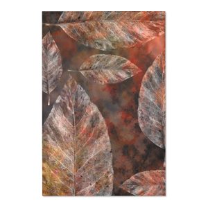 Area Rugs / Mats Colorful Leaves Leaf Print Grey Beige Cream Brown Nature Art Print Old Antique Vintage