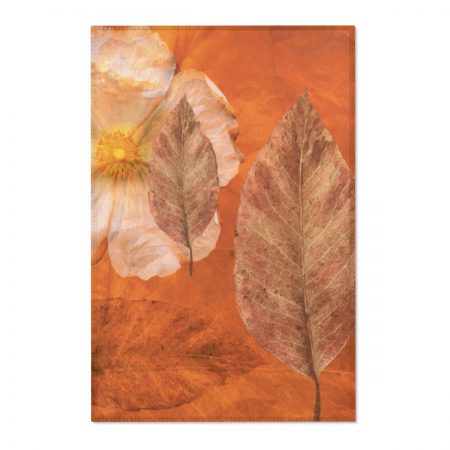 Area Rugs / Mats Flower Art Print Old Antique Vintage Botanical Beige Brown Leaf Leaves - Image 2