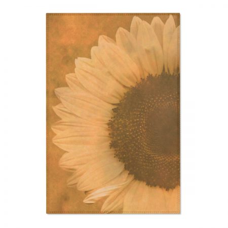 Area Rugs / Mats Large Sunflower Flower Art Print Old Antique Vintage Beige Yellow Brown - Image 2