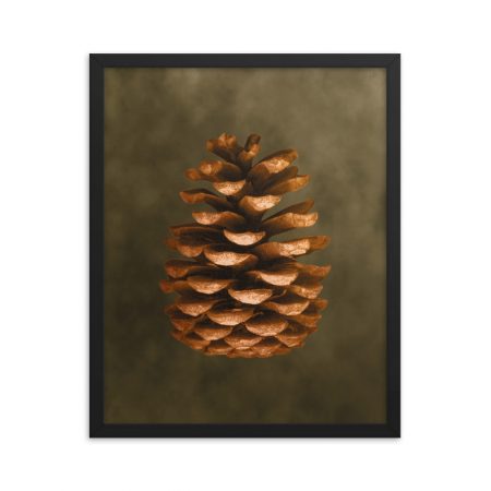 Framed Poster Pine Cone Print Beige Green Brown Nature Art Print Old Antique Vintage - Image 13