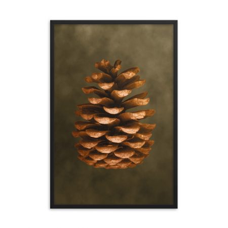 Framed Poster Pine Cone Print Beige Green Brown Nature Art Print Old Antique Vintage - Image 15