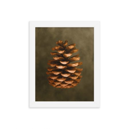 Framed Poster Pine Cone Print Beige Green Brown Nature Art Print Old Antique Vintage - Image 2