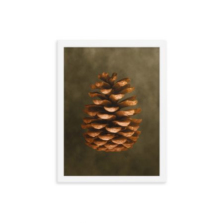 Framed Poster Pine Cone Print Beige Green Brown Nature Art Print Old Antique Vintage - Image 3