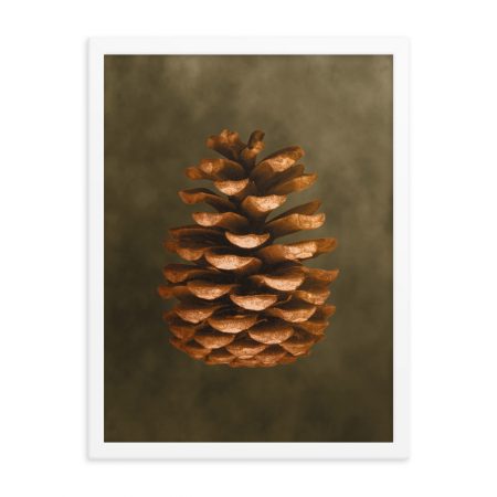 Framed Poster Pine Cone Print Beige Green Brown Nature Art Print Old Antique Vintage - Image 4