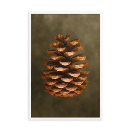 Framed Poster Pine Cone Print Beige Green Brown Nature Art Print Old Antique Vintage - Image 5