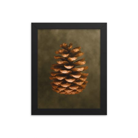 Framed Poster Pine Cone Print Beige Green Brown Nature Art Print Old Antique Vintage - Image 6