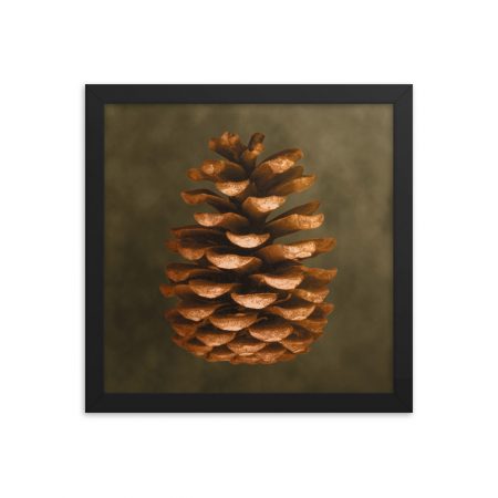 Framed Poster Pine Cone Print Beige Green Brown Nature Art Print Old Antique Vintage - Image 8