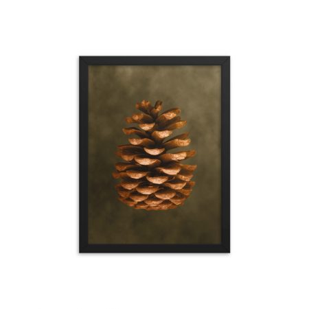 Framed Poster Pine Cone Print Beige Green Brown Nature Art Print Old Antique Vintage - Image 9