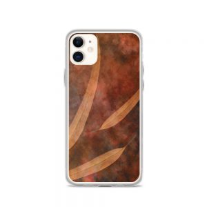 iPhone Case Dark Brown Leaves Leaf Beige Nature Art Print Old Antique