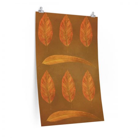 Poster Green Brown Leaves Leaf Print Beige Nature Art Print Old Antique - Image 7