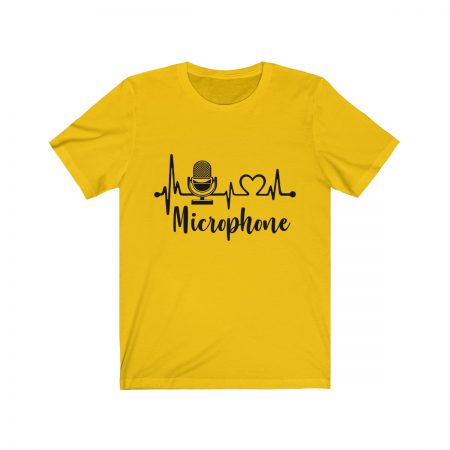 Short Sleeve Tee T-Shirt Unisex Several Colors – Microphone – Love Heartbeat - Image 3