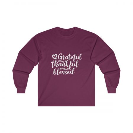 Ultra Cotton Long Sleeve Tee Several Colors - Grateful Thankful Blessed - Image 10