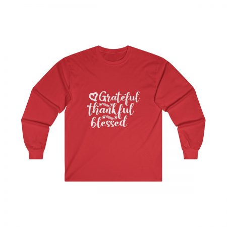 Ultra Cotton Long Sleeve Tee Several Colors - Grateful Thankful Blessed - Image 12