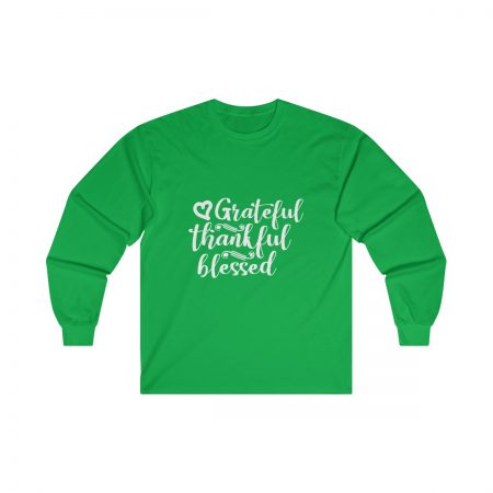 Ultra Cotton Long Sleeve Tee Several Colors - Grateful Thankful Blessed - Image 3