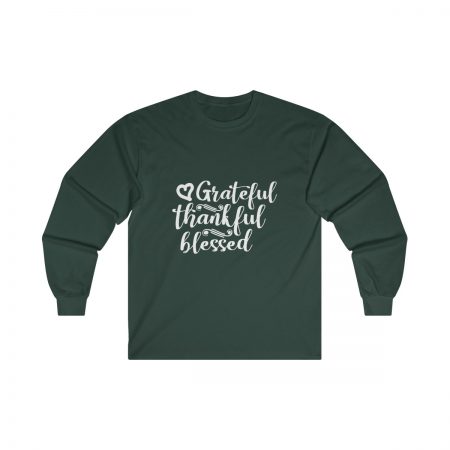 Ultra Cotton Long Sleeve Tee Several Colors - Grateful Thankful Blessed - Image 4