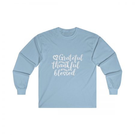 Ultra Cotton Long Sleeve Tee Several Colors - Grateful Thankful Blessed - Image 5