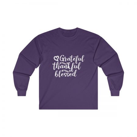 Ultra Cotton Long Sleeve Tee Several Colors - Grateful Thankful Blessed - Image 9