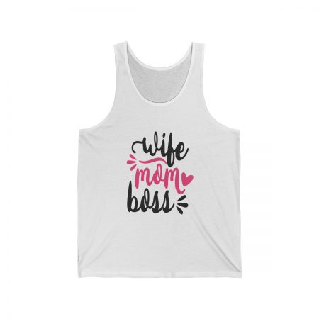 Unisex Jersey Tank Shirt Top Several Colors - Wife Mom Boss