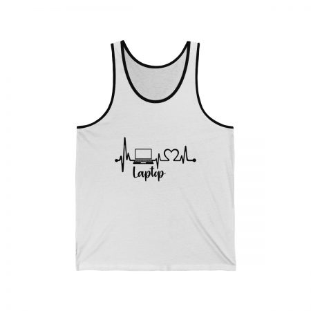 Unisex Jersey Tank Shirt Top Several Colors – Laptop – Love Heartbeat - Image 3