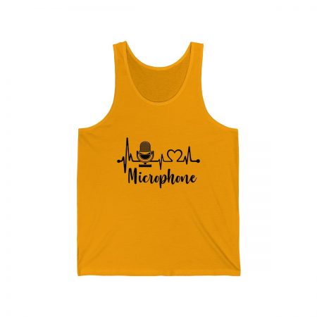 Unisex Jersey Tank Shirt Top Several Colors – Microphone – Love Heartbeat - Image 4