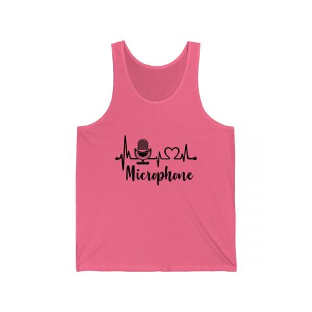 Unisex Jersey Tank Shirt Top Several Colors – Microphone – Love Heartbeat - Image 6