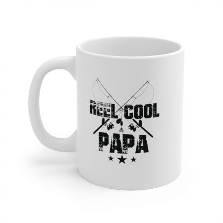 White Coffee Mug - Fishing Quote - Reel Cool Papa - Image 3