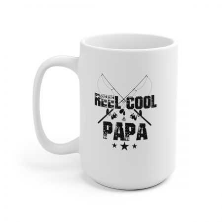 White Coffee Mug - Fishing Quote - Reel Cool Papa - Image 6