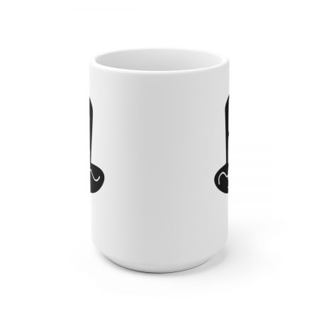 White Coffee Mug - Quote - Best Dad Ever top hat - Image 4