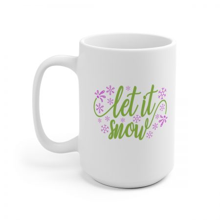 White Coffee Mug - Quote - Let it snow - Image 6