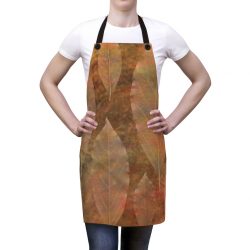 Apron Colorful Leaf Copper Brown Beige Nature Art Print Old Antique Vintage