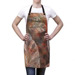 Apron Colorful Leaves Leaf Print Grey Beige Cream Brown Nature Art Print Old Antique Vintage