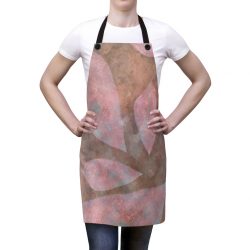 Apron Colorful Leaves Leaf Print Purple Beige Cream Brown Nature Art Print Old Antique Vintage
