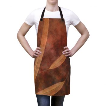 Apron Dark Brown Leaves Leaf Beige Nature Art Print Old Antique