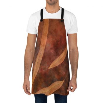 Apron Dark Brown Leaves Leaf Beige Nature Art Print Old Antique