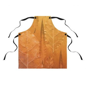 Apron Golden Brown Leaf Print Beige Gold Nature Art Print Old Antique Vintage