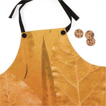 Apron Golden Brown Leaf Print Beige Gold Nature Art Print Old Antique Vintage