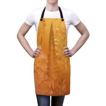 Apron Golden Brown Leaf Print Beige Gold Nature Art Print Old Antique Vintage