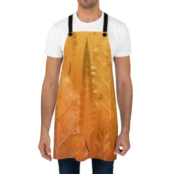 Apron Golden Brown Leaf Print Beige Gold Nature Art Print Old Antique Vintage