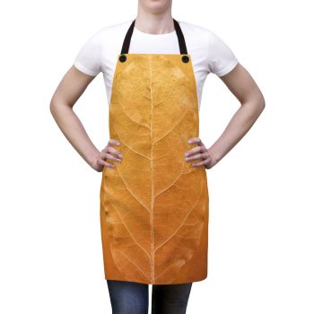 Apron Golden Leaf Vein Print Beige Gold Nature Art Print Old Antique Vintage