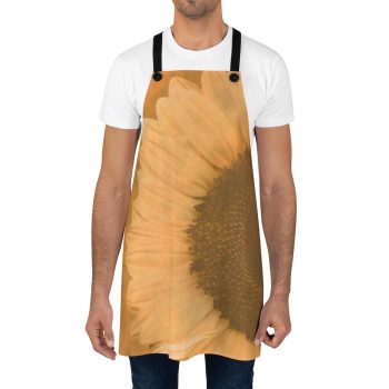 Apron Large Sunflower Flower Art Print Old Antique Vintage Beige Yellow Brown