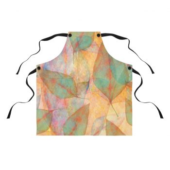 Apron Leaves Leaf Blue Pink Beige Cream Brown Art Print Old Antique Vintage