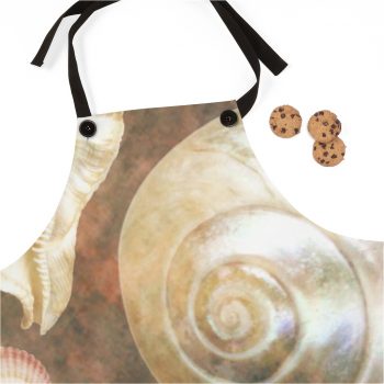 Apron Sea Shells Seashells Ocean Grey Silver Beige Sand Art Print Old Antique Vintage