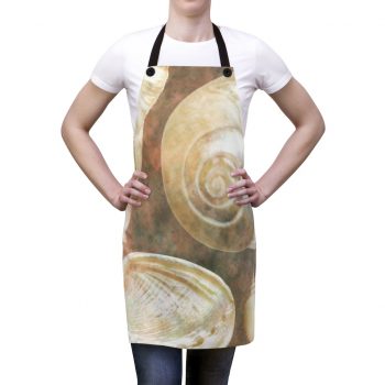 Apron Sea Shells Seashells Ocean Grey Silver Beige Sand Art Print Old Antique Vintage