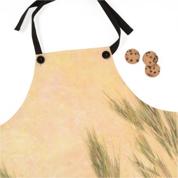 Apron Wheat Field Green Beige Landscape Nature Art Print Old Antique Vintage