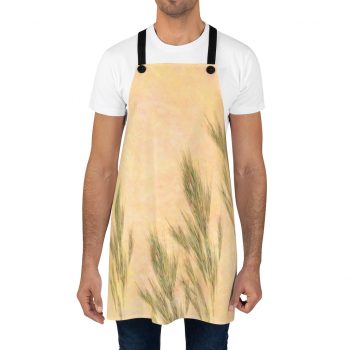 Apron Wheat Field Green Beige Landscape Nature Art Print Old Antique Vintage