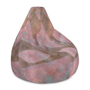 Bean Bag Chair w/ filling Colorful Leaves Leaf Print Purple Beige Cream Brown Nature Art Print Old Antique Vintage