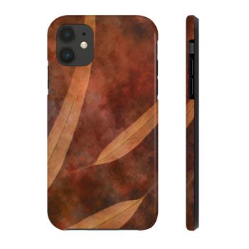 Case Mate Tough Cell Phone Cover Dark Brown Leaves Leaf Beige Nature Art Print Old Antique