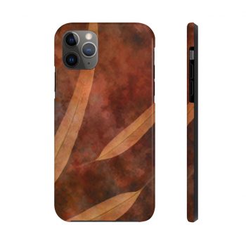 Case Mate Tough Cell Phone Cover Dark Brown Leaves Leaf Beige Nature Art Print Old Antique