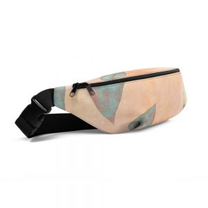 Fanny Pack Colorful Blue Leaves Leaf Beige Cream Coral Brown Art Print Old Antique Vintage